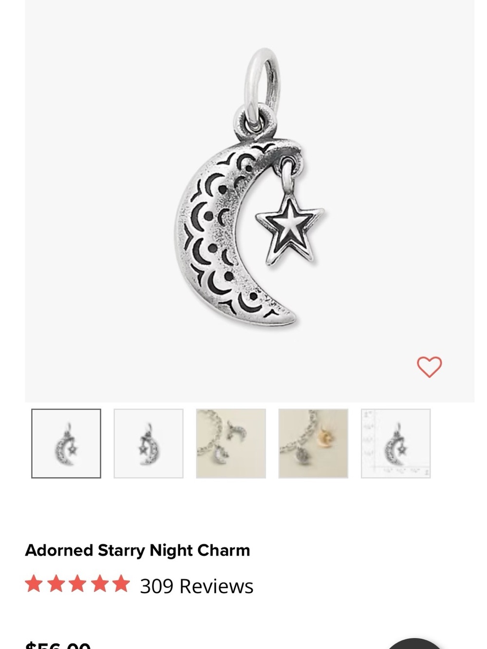 James Avery Silver Moon with Dangling Star Charm - Silver - Picture 6 of 6